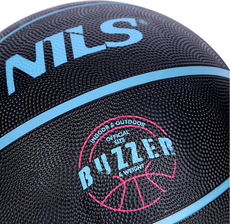 Piłka do koszykówki czarna buzzer Nils npk271 rozmiar 7