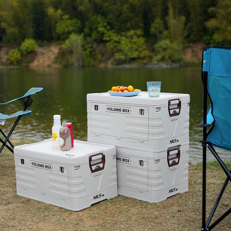 Składana skrzynia kempingowa turystyczna z pokrywą 50l Nils camp NCB4004