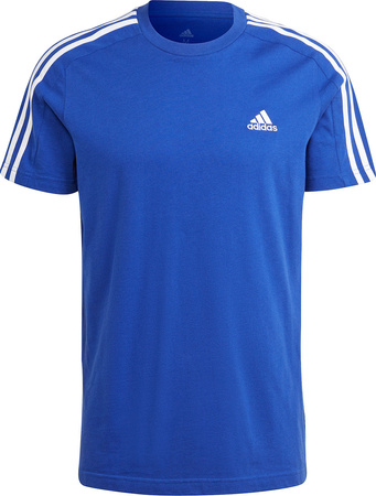 Koszulka męska adidas Essentials Single Jersey 3-Stripes niebieska IC9338