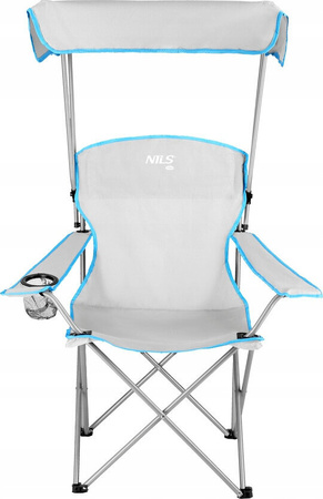 Krzesło turystyczne z daszkiem składane Nils Camp NC3087 szary