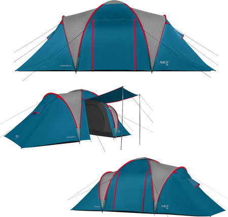Namiot kempingowy niebieski-jasno szary highland iv Nils camp nc6431