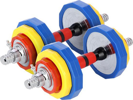 Sztanga gryf z obciążeniem sztangielki / hantle w walizce HMS SKC20 2x10 kg