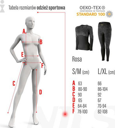 Damska bielizna termoaktywna spodnie legginsy Rosa Nils BTS0062 rozmiar L/XL