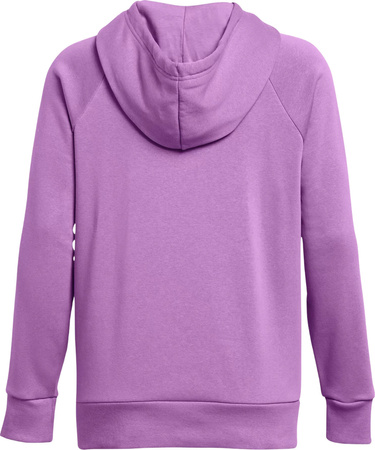 Bluza z kapturem kangurka damska Under Armour Rival Fleece Hoodie fioletowa 1379500 560