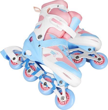 Łyżworolki rolki świecące koła LED regulowane ochraniacze Nils rozmiar 31-34