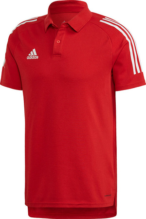 Koszulka męska adidas Condivo 20 Polo czerwono-biała ED9235
