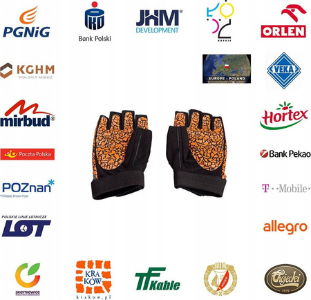 Rękawiczki kulturystyczne do ćwiczeń na siłowni HMS RST03 pomarańczowo-szare rozmiar M