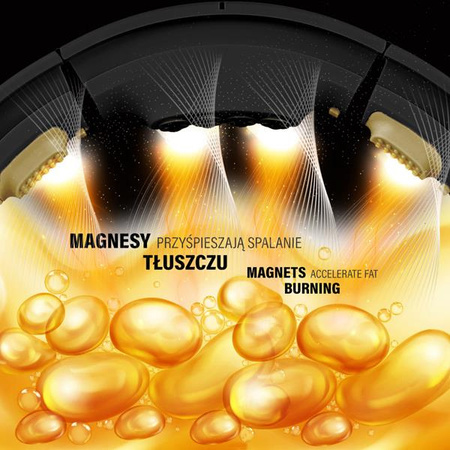 Zestaw Hula hop magnetyczny czarno-złote HHM13 z licznikiem HMS pas wyszczuplający BR163