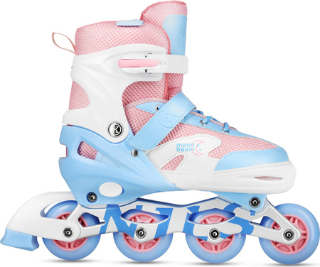 Łyżworolki rolki świecące koła LED regulowane ochraniacze Nils rozmiar 31-34