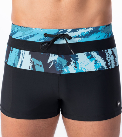 Męskie Bokserki Kąpielowe Tahu black/sea print rozmiar XL