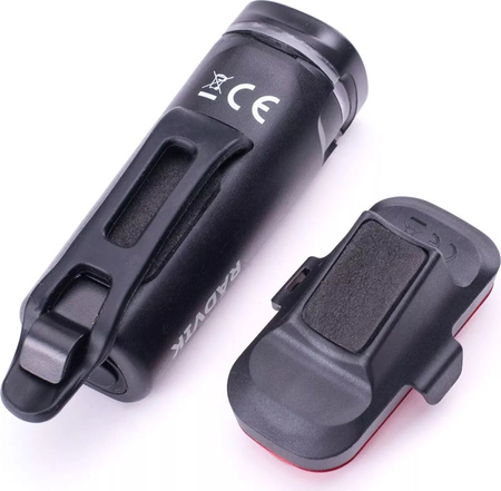 Zestaw lampek rowerowych oświetlenie tylne przednie Radvik Lumos Set moc 50 lumenów