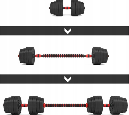 Sztanga gryf z obciążeniem sztangielki / hantle kompozyt HMS SGP40 40 kg