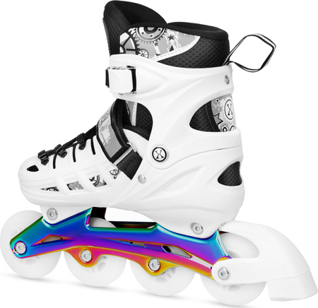 Łyżworolki, wrotki, łyżwy hokejowe, wrotko-rolki świecące LED z wymienną płozą 4w1 Nils Extreme NH10905 rozmiar L 39-42