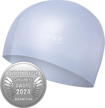 Czepek silikonowy Nils aqua nqc jednokolorowy sl01 szary
