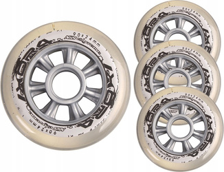 Zestaw kółka Nils Extreme PU 90x24 mm 82A przezroczyste 4 sztuki