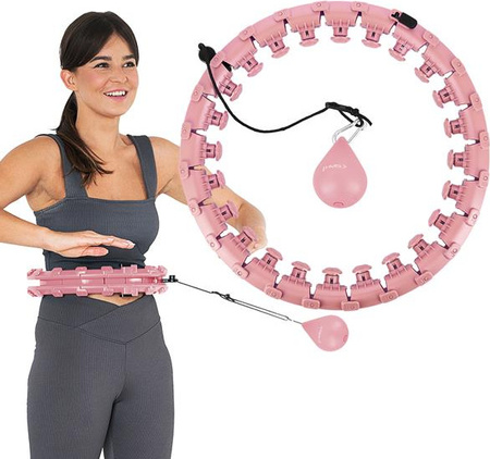Zestaw hula hop z wypustkami i obciążnikiem HMS hhw01 różowe pas wyszczuplający br163 czerwony