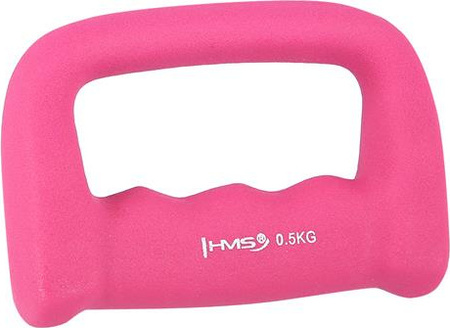 Ciężarek kastet żeliwny pokryty neoprenem HMS CK05 0.5 KG różowy