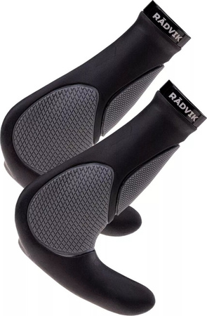 Chwyty rowerowe Radvik 2Grip czarno-szare 2 sztuki