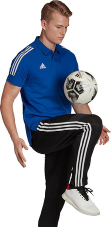Koszulka męska adidas Condivo 20 Polo niebiesko-biała ED9237
