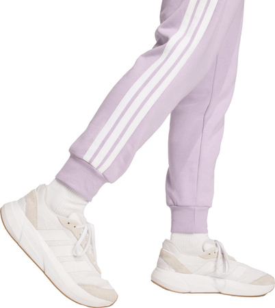 Spodnie damskie adidas Essentials 3-Stripes Fleece Slim różowe JY3097