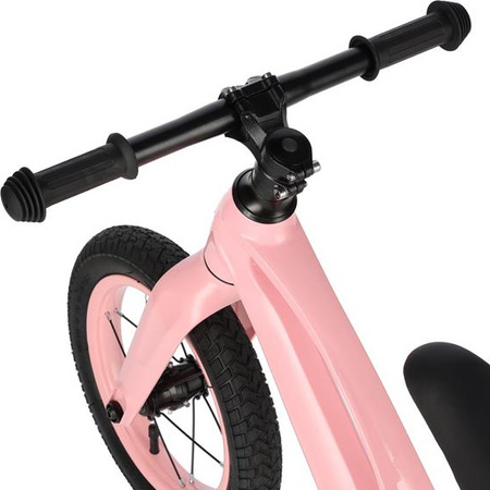 Rowerek biegowy dziecięcy Nils Fun RB901 pompowane koła led 12'' różowy 90x50x41cm