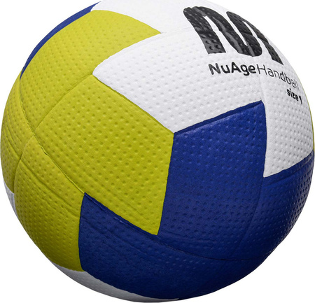 Piłka ręczna Meteor Nuage Junior 1 biało-żółto-granatowa 16692