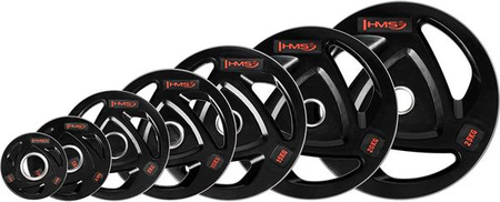 Talerz olimpijski ogumowany TOX25 25 kg HMS czarny