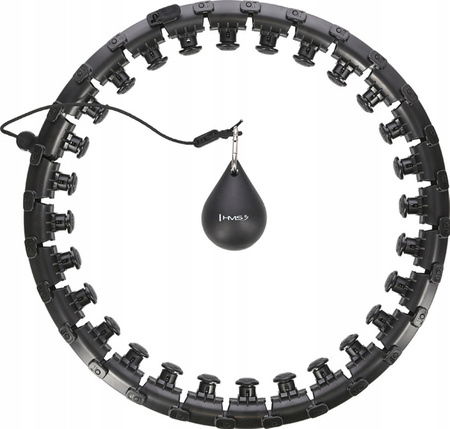 Hula hop PLUS SIZE z wypustkami i obciążnikiem HMS czarne hhw12