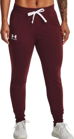 Spodnie damskie Under Armour Rival Fleece bordowe 1356416 690