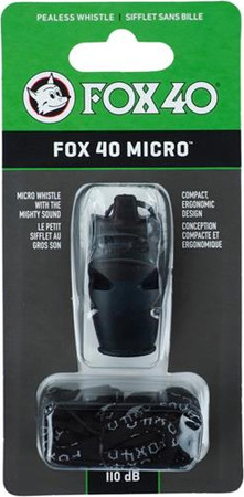 Gwizdek Fox 40 Micro czarny ze sznurkiem 9513-0008