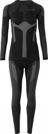Bielizna termoaktywna damska zestaw bluza spodnie legginsy Iguana Zinke Set czarno-szare rozmiar L/XL