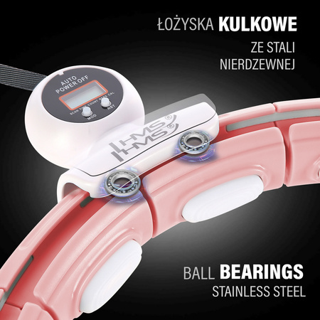 Hula hop pink z magnesem i obciążnikiem licznik HMS hhm15