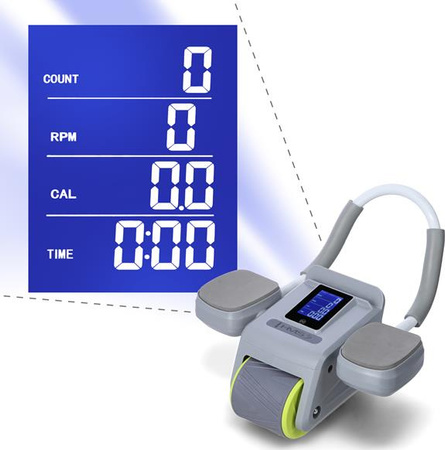 Automatyczne koło do ćwiczeń mięśni brzucha z podparciem kółko ABS KA08 szare