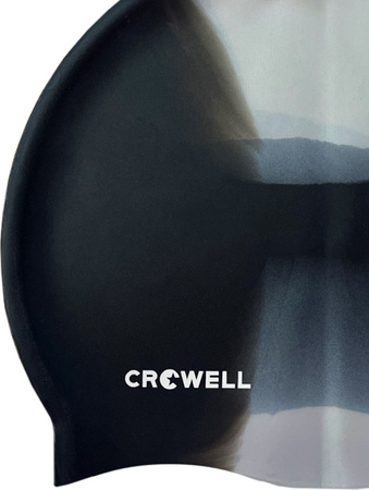 Czepek pływacki silikonowy Crowell Multi Flame czarno-szary kol.16