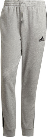 Spodnie męskie adidas Essentials Tapered Cuff 3 Stripes szare GK8889