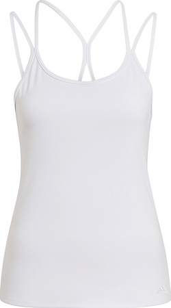 Koszulka damska adidas Studio Slim Strappy Back Tank Top biała HE3141