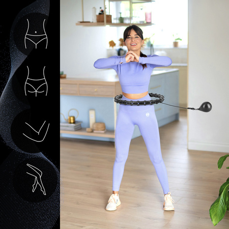 Hula hop z wypustkami i obciążnikiem HMS hhw02 czarne