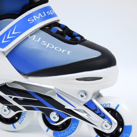 Łyżworolki rolki regulowane ABEC-7 kółka kauczuk SMJ Boy BS-901MA niebieskie