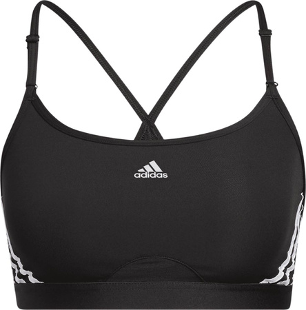 Stanik sportowy adidas Aeroreact Training Light-Support 3-Stripes Bra czarny HC7862