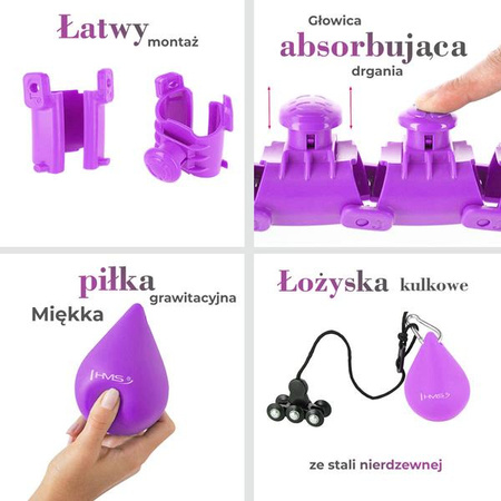 Hula hop violet z wypustkami i obciążnikiem HMS hhw12 plus size