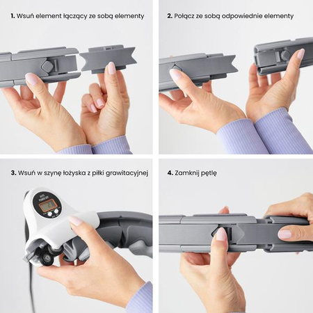 Hula hop black z wypustkami i obciążnikiem licznik HMS hhw06