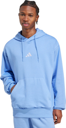 Bluza męska adidas Essentials Feelcozy Fleece Hoodie jasnoniebieska JX3312