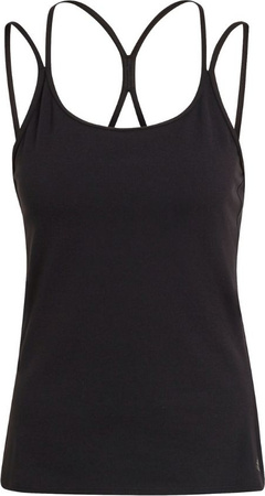 Koszulka damska adidas Studio Slim Strappy Back Tank Top czarna HE3140