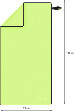 Ręcznik z mikrofibry szybkoschnący Nils Aqua NAR11 limonkowy 70x140 cm