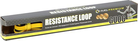 Guma taśma oporowa do ćwiczeń HMS Premium GU06 9x5x2250 mm żółto-czarna