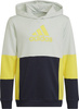 Bluza dla dzieci adidas Colourblock Hoodie szaro-żółto-czarna HN8567