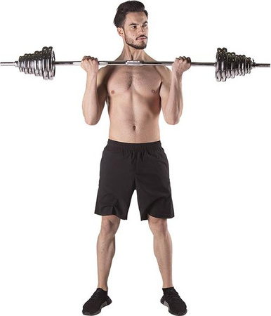 Sztangielki/sztanga prosta i łamana w walizce chrom HMS STC55 55KG