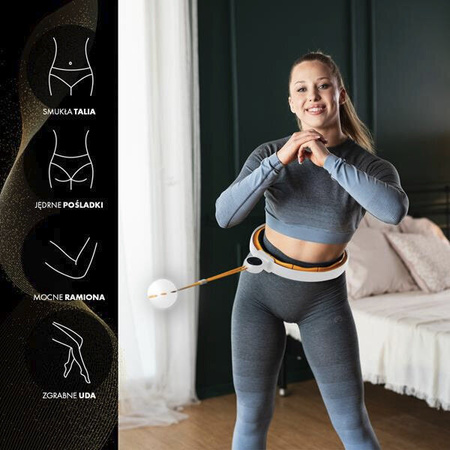 Zestaw Hula hop magnetyczny z licznikiem pas wyszczuplający HMS 71 - 106 cm