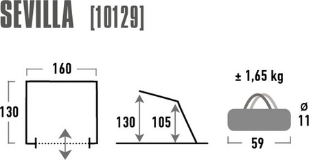 Namiot plażowy High Peak Sevilla niebiesko szary 10129