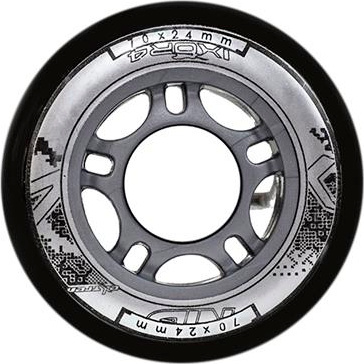 Kółka Nils Extreme PU 70x24 82a czarne 4 sztuki